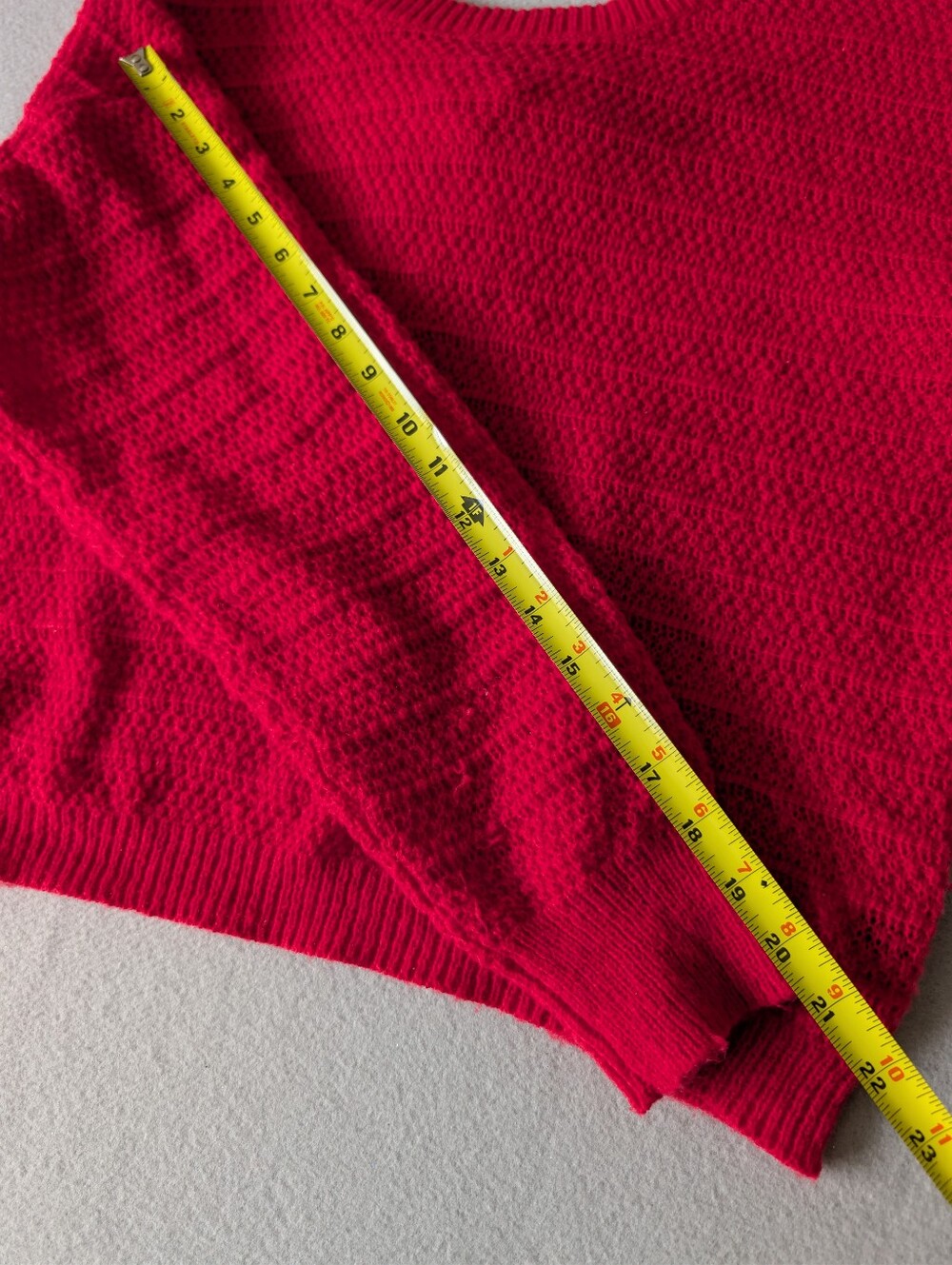 Bow Back Red Knit Sweater Long Sleeve Holiday Festive Valentine Romantic Sz L image 9